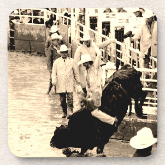 Bucking Bull Rodeo Rider Picture Getränkeuntersetzer (Vorderseite)