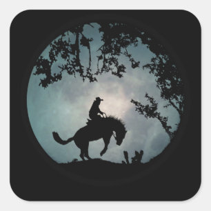 Bucking Horse Brunc Rider Rodeo Cowboy Stickers