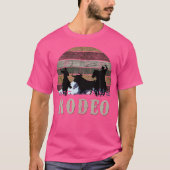Bucking Rodeo Cowboy Team Roping Pferdereiten Blac T-Shirt (Vorderseite)
