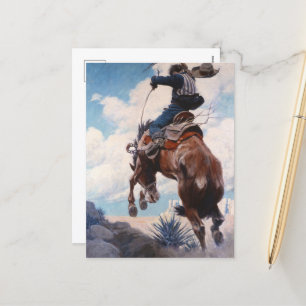 Bucking von Newell Convers Wyeth Feiertagspostkarte