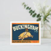 Buckingham Bartlett Apples - Vintages Kratetikett Postkarte (Stehend Vorderseite)