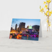 Buckingham-Brunnen am Abend Karte (Gelbe Blume)