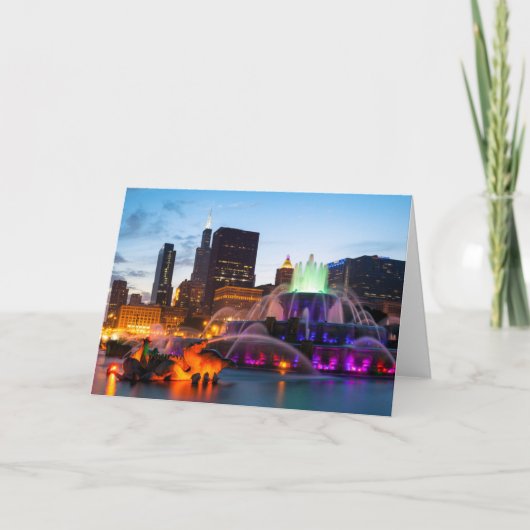 Buckingham-Brunnen am Abend Karte (Vorderseite)