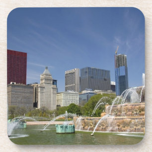 Buckingham-Brunnen in Grant Park, 2 Getränkeuntersetzer
