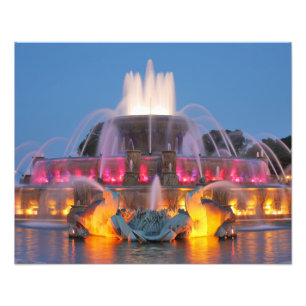 Buckingham Brunnen-Nachtansicht Fotodruck