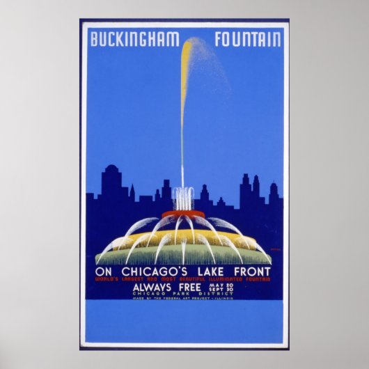 Buckingham Fountain Chicago Poster (Vorne)