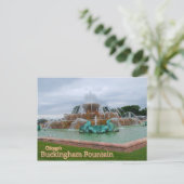 Buckingham Fountain Chicago Postkarte (Stehend Vorderseite)