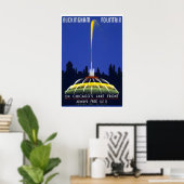 Buckingham Fountain - Chicago Reiseplakat Poster (Heimbüro)