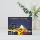Buckingham Fountain illuminiert, Chicago Postkarte (Stehend Vorderseite)