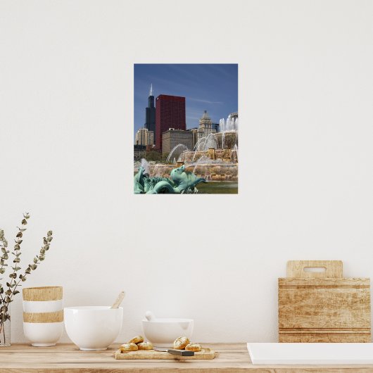 Buckingham Fountain in Grant Park, Poster (Küche)