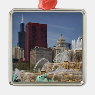 Buckingham Fountain in Grant Park Silbernes Ornament