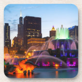 Buckingham Fountain liegt nachts Getränkeuntersetzer (Vorderseite)