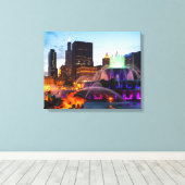 Buckingham Fountain liegt nachts Leinwanddruck (Insitu (Holzboden))