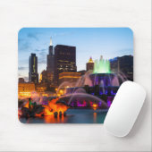 Buckingham Fountain liegt nachts Mousepad (Mit Mouse)