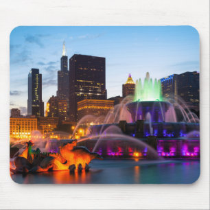 Buckingham Fountain liegt nachts Mousepad