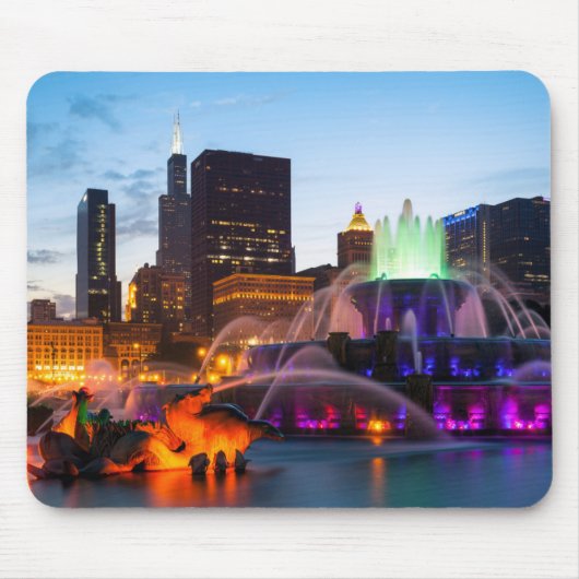 Buckingham Fountain liegt nachts Mousepad (Vorne)
