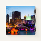 Buckingham Fountain liegt nachts Notizblock (Rückseite)