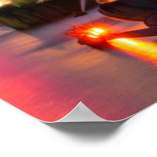 Buckingham Fountain liegt nachts Poster (Ecke)