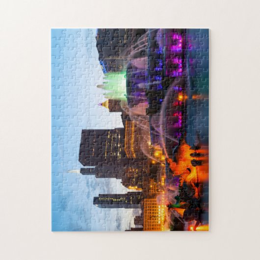 Buckingham Fountain liegt nachts Puzzle (Vertikal)