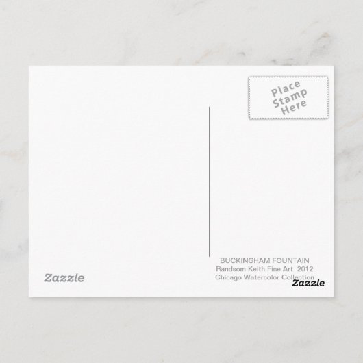 Buckingham Fountain Postcard Randsom Keith Art Postkarte (Rückseite)