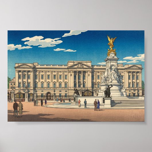 Buckingham Palace Japanese Woodblock Print Poster (Vorne)