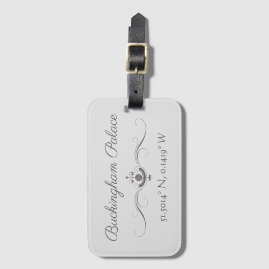Buckingham Palace Latitude und Longitude Gepäckanhänger (Vorderseite Vertikal)