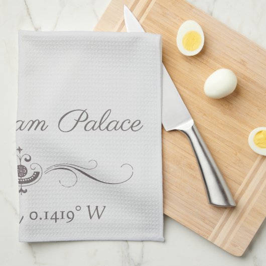 Buckingham Palace Latitude und Longitude Geschirrtuch (Viertel Falte)