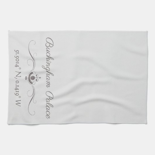 Buckingham Palace Latitude und Longitude Geschirrtuch (Horizontal)