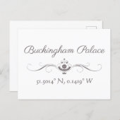 Buckingham Palace Latitude und Longitude Postkarte (Vorne/Hinten)