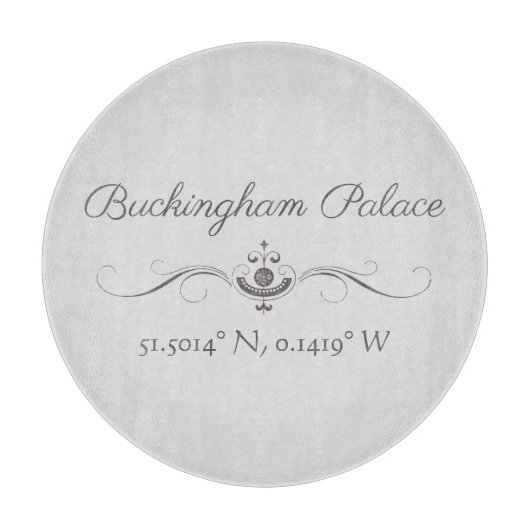 Buckingham Palace Latitude und Longitude Schneidebrett (Vorderseite)