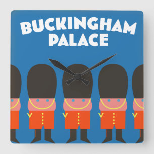 Buckingham Palace London mit dem Zug Mousepad Glas Quadratische Wanduhr