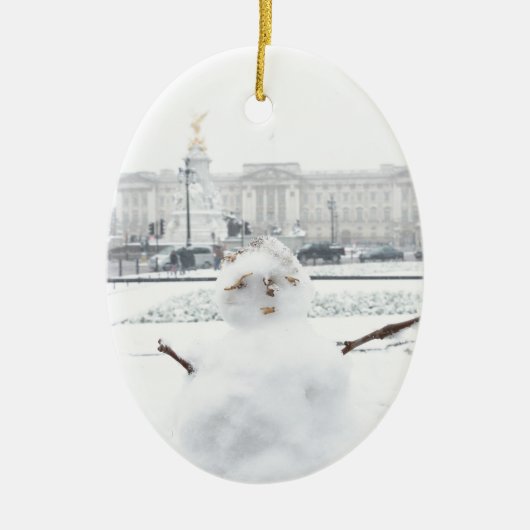 Buckingham Palace Snowman London Keramikornament (Vorne)