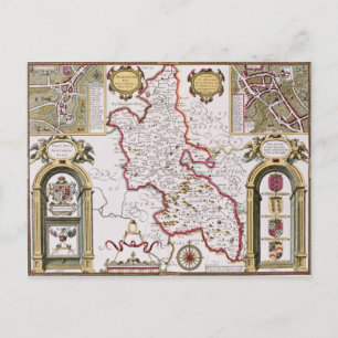 Buckinghamshire, Gravur von Jodocus Postkarte