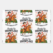 Buckle up Snowflake Rodeo Cowboy Weihnachten Geschenkpapier Set (Vorderseite)