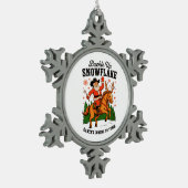 Buckle up Snowflake Rodeo Cowboy Weihnachten Schneeflocken Zinn-Ornament (Links)