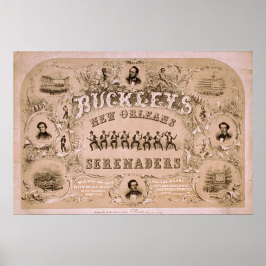 BUCKLEYS NEUE ORLEANS Serenaders VAUDEVILLE Poster (Vorne)