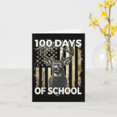 Bucklige 100 Tage Schul-Hirschstudenten Jungen Mäd Karte (Gelbe Blume)