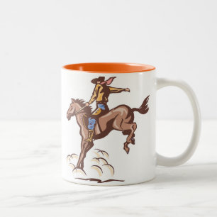 Bucklige Bronco Cowboy-Tasse Zweifarbige Tasse