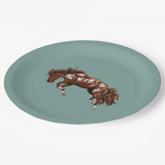 Buckmalerei Pappteller (Schrägansicht)