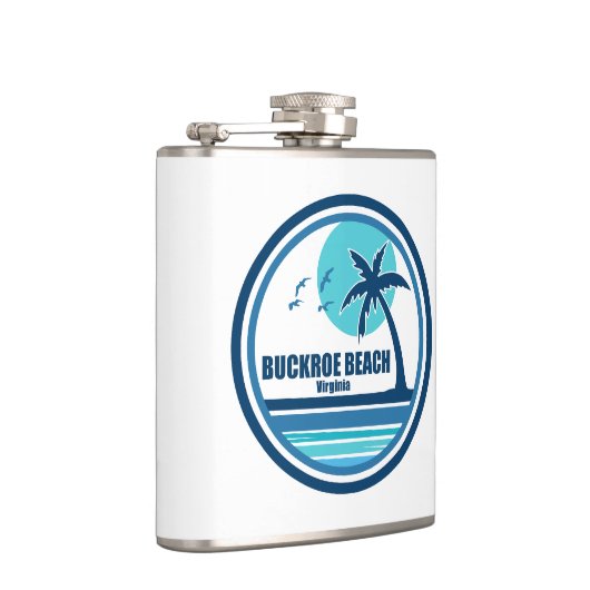 Buckroe Beach Virginia Palm Tree Birds Flachmann (Rechts)