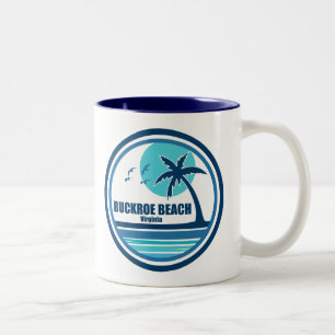 Buckroe Beach Virginia Palm Tree Birds Zweifarbige Tasse