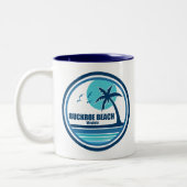 Buckroe Beach Virginia Palm Tree Birds Zweifarbige Tasse (Links)
