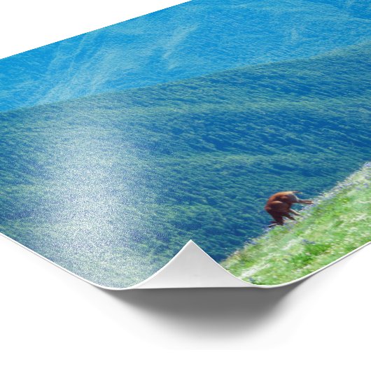 Bucks an den Bergen Fotodruck (Ecke)