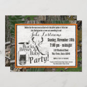 Bucks Beer und Baby Dusche Einladung (Vorne/Hinten)