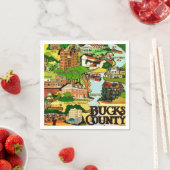 Bucks County PA Postkarte Serviette (Beispiel)
