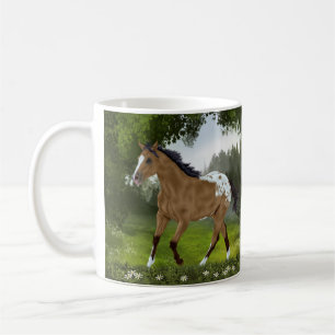 Buckskin-Appaloosa-Geflecktes-Pferd-Western-Kunst Kaffeetasse