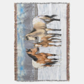 Buckskin Appaloosa Pferde im Schnee Decke (Vorderseite Vertikal)