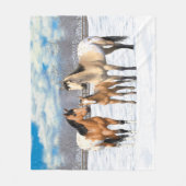 Buckskin Appaloosa Pferde im Schnee Fleecedecke (Vorderseite)