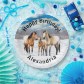 Buckskin Appaloosa Pferde im Schnee Pappteller (Party)