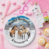 Buckskin Appaloosa Pferde im Schnee Pappteller (Party)